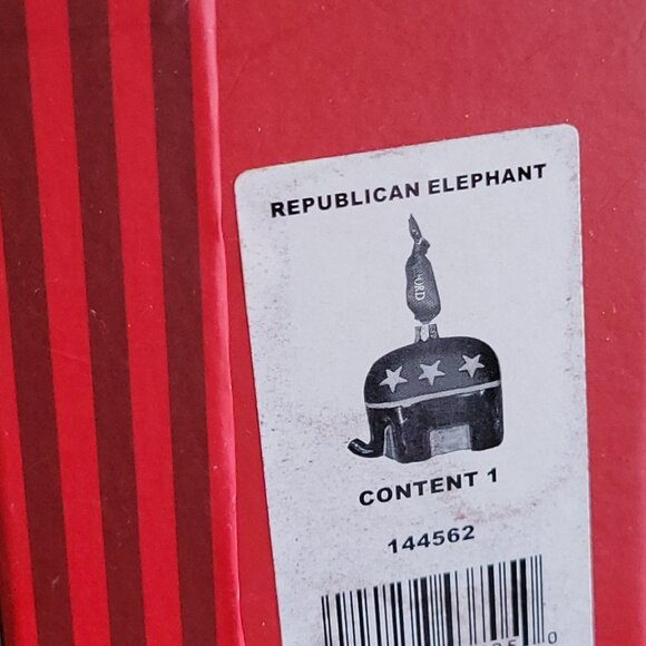 Waterford Republican Elephant Ornament NIB Holiday Heirlooms Blown Glass - Picture 4 of 8